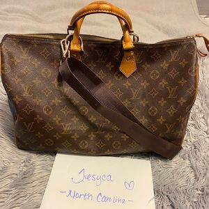 AUTHENTIC Louis Vuitton Monogram Speedy 40, conversion to bandouliere style!